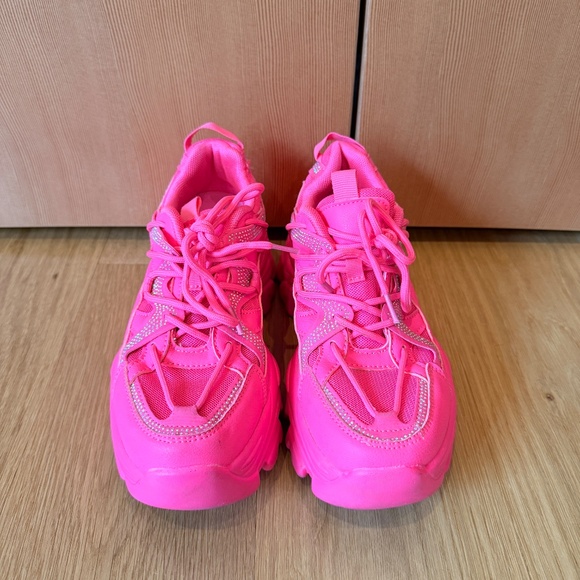 Hot Pink Rhinestone Chunky Sneaker - Picture 2 of 6